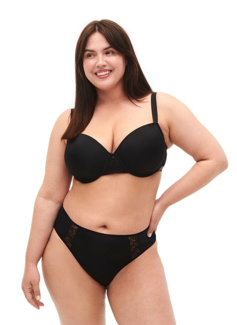 ZIZZI CZARNE MAJTKI STRINGI KORONKA 3PACK 116A