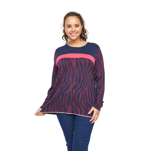 ADIA ORYGINALNY DZIANINOWY SWETER ZEBRA A604