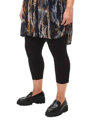ZIZZI CZARNE LEGGINSY 3/4 MARSZCZENIE 011W