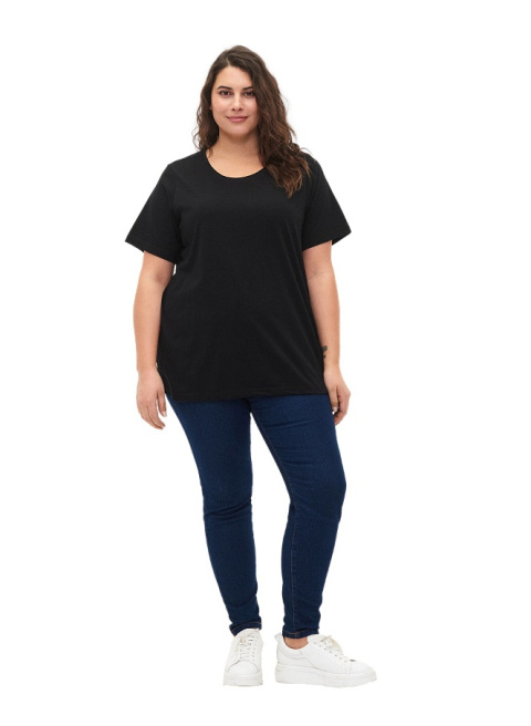 ZIZZI WYGODNY CZARNY T-SHIRT 002A