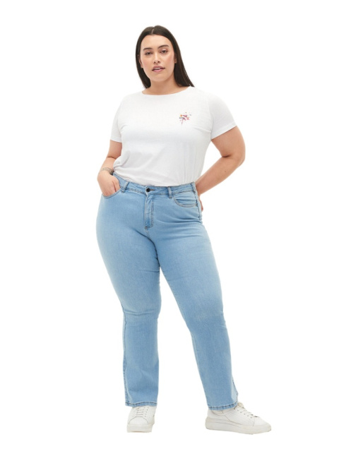 ZIZZI KLASYCZNE JASNO NIEBIESKIE JEANSY BOOTCUT 664C