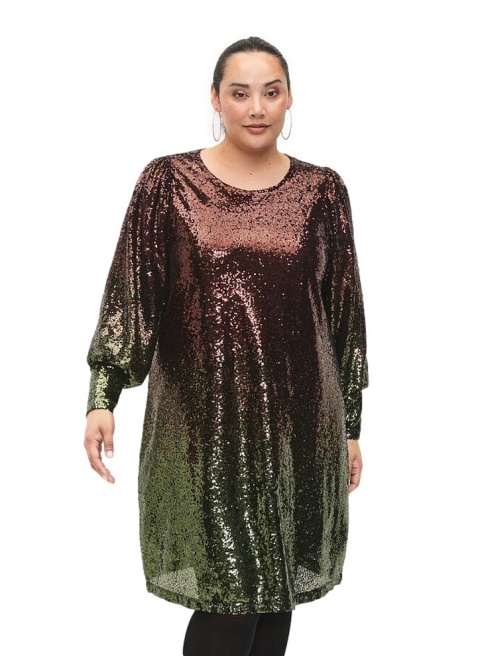 ZIZZI ZJAWISKOWA IMPREZOWA SUKIENKA CEKINY ZIELONA 172A