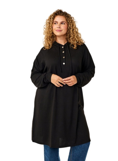 ZIZZI FANTASTYCZNA CZARNA SUKIENKA DRESOWA KAPTUR 293J