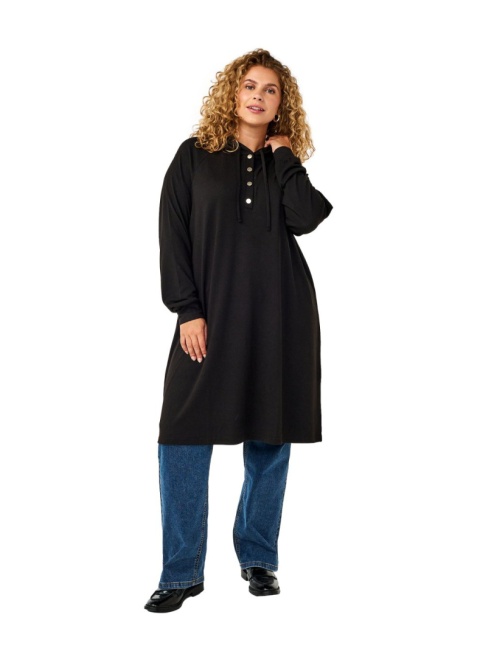 ZIZZI FANTASTYCZNA CZARNA SUKIENKA DRESOWA KAPTUR 293J