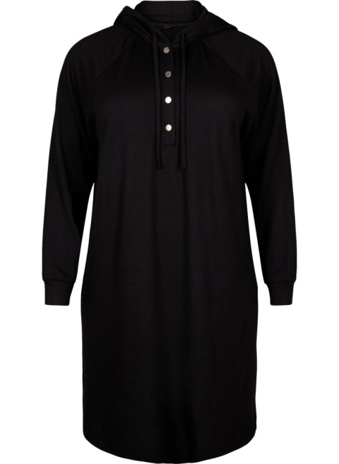 ZIZZI FANTASTYCZNA CZARNA SUKIENKA DRESOWA KAPTUR 293J
