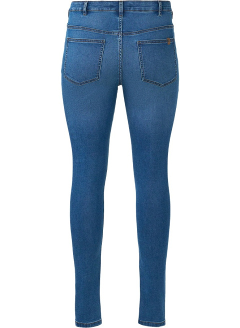 ZIZZI NIEBIESKIE JEANSY SKINNY WYSOKI STAN GUZIKI 984B N82