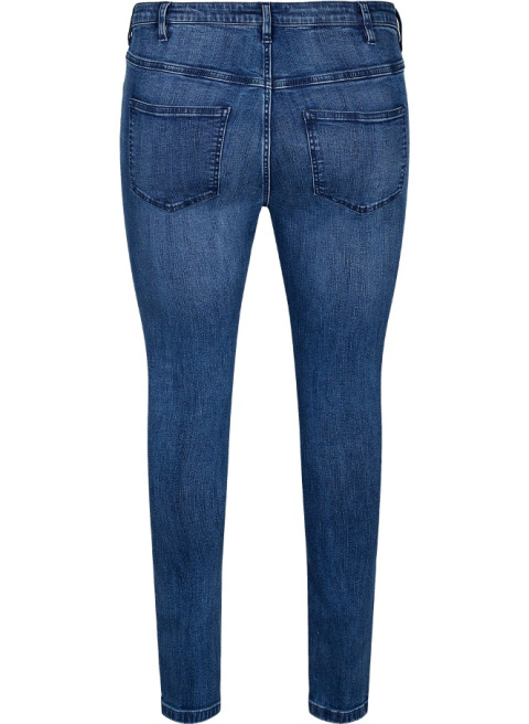 ZIZZI NIEBIESKIE JEANSY SUPER SLIM FIT DZIURY 072A N78