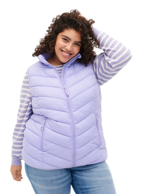 ZIZZI PIKOWANY FIOLETOWY BEZRĘKAWNIK 126A