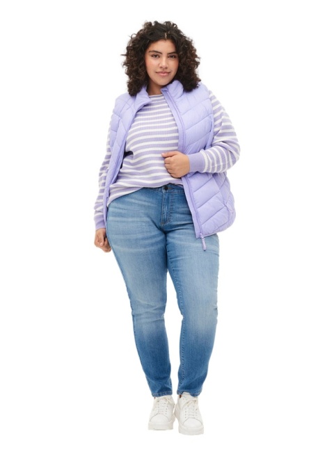 ZIZZI PIKOWANY FIOLETOWY BEZRĘKAWNIK 126A