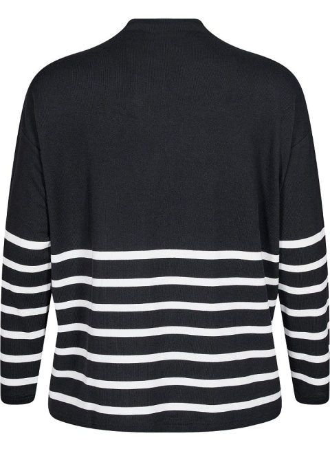 ZIZZI MODNA CZARNA BLUZKA DZIANINA PASKI 605A