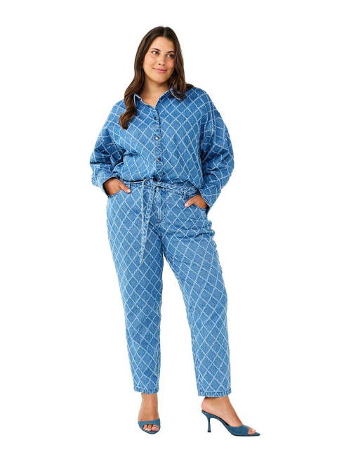ZIZZI NIEBIESKIE SPODNIE JEANSY NADRUK BAWEŁNA 249B ZIZZI NIEBIESKIE SPODNIE JEANSY NADRUK BAWEŁNA 249B