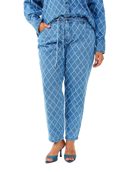 ZIZZI NIEBIESKIE SPODNIE JEANSY NADRUK BAWEŁNA 249B ZIZZI NIEBIESKIE SPODNIE JEANSY NADRUK BAWEŁNA 249B