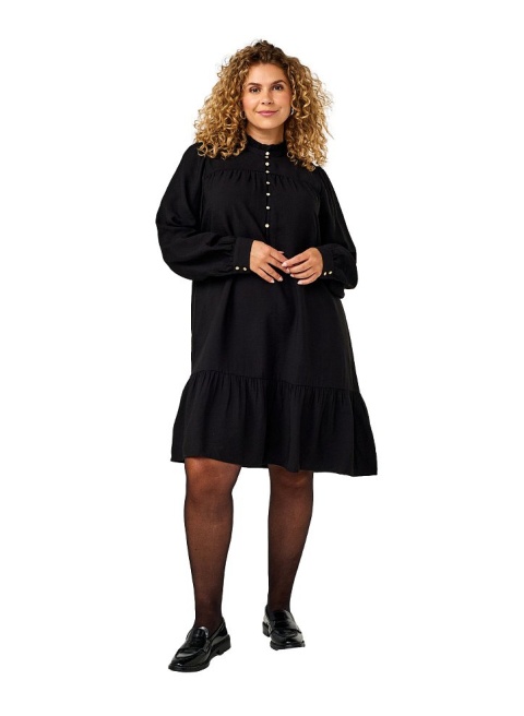 ZIZZI WYJĄTKOWA CZARNA SUKIENKA FALBANKA 250A