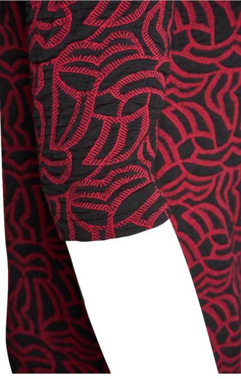 PONT NEUF ELEGANCKA SUKIENKA CZARNA CZERWONA WZÓR WISKOZA V566