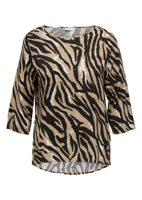 CARMAKOMA BEŻOWA BLUZKA WZÓR ZEBRA O589 CARMAKOMA BEŻOWA BLUZKA WZÓR ZEBRA O589