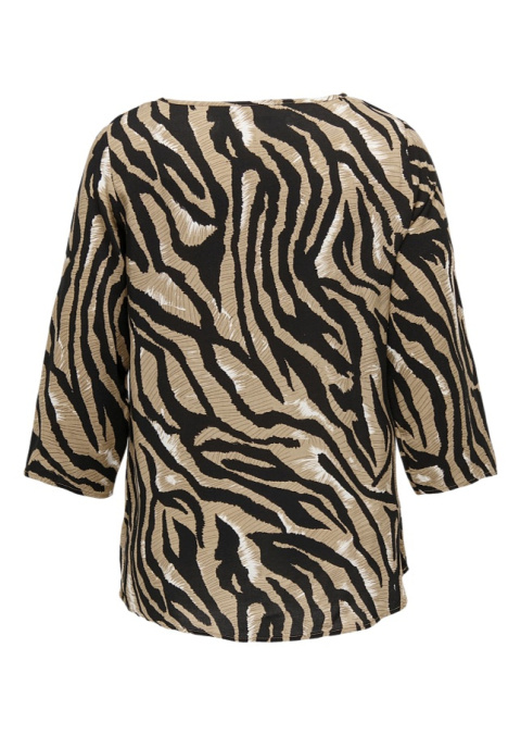 CARMAKOMA BEŻOWA BLUZKA WZÓR ZEBRA O589 CARMAKOMA BEŻOWA BLUZKA WZÓR ZEBRA O589