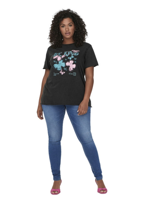 CARMAKOMA KLASYCZNY CIEMNOSZARY T-SHIRT NADRUK O623 CARMAKOMA KLASYCZNY CIEMNOSZARY T-SHIRT NADRUK O623