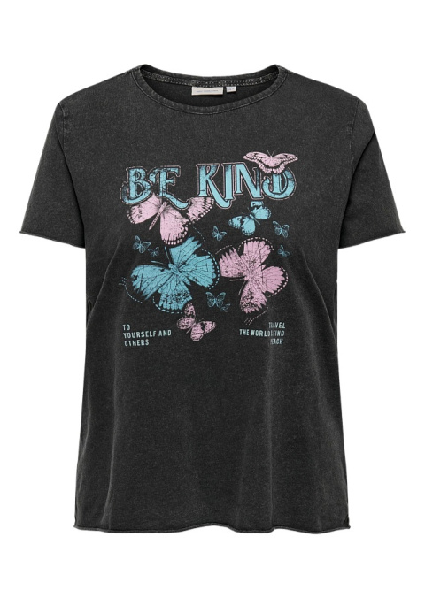 CARMAKOMA KLASYCZNY CIEMNOSZARY T-SHIRT NADRUK O623 CARMAKOMA KLASYCZNY CIEMNOSZARY T-SHIRT NADRUK O623