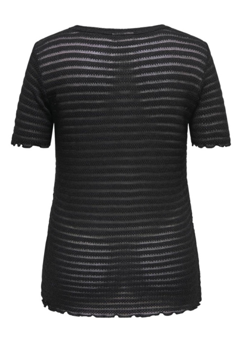 CARMAKOMA DZIANNINOWY T-SHIRT BLUZKA CZARNY O260 CARMAKOMA DZIANNINOWY T-SHIRT BLUZKA CZARNY O260