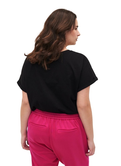 ZIZZI UROCZA CZARNA BLUZKA T-SHIRT AŻUR 101G
