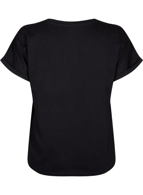 ZIZZI UROCZA CZARNA BLUZKA T-SHIRT AŻUR 101G