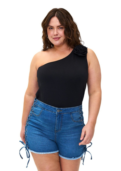 ZIZZI SPODENKI BLUE JEANS Z WIĄZANIEM U BOKU 001A ZIZZI SPODENKI BLUE JEANS Z WIĄZANIEM U BOKU 001A