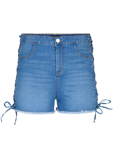 ZIZZI SPODENKI BLUE JEANS Z WIĄZANIEM U BOKU 001A ZIZZI SPODENKI BLUE JEANS Z WIĄZANIEM U BOKU 001A