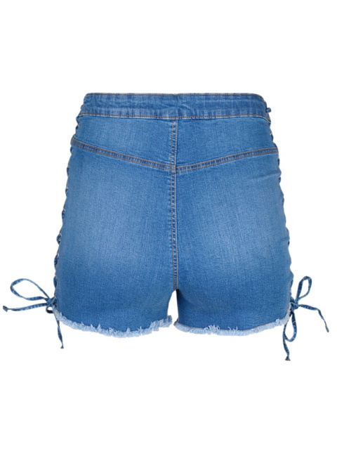 ZIZZI SPODENKI BLUE JEANS Z WIĄZANIEM U BOKU 001A ZIZZI SPODENKI BLUE JEANS Z WIĄZANIEM U BOKU 001A