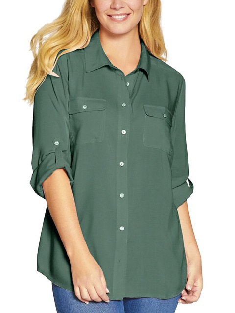 WOMAN WITHIN KLASYCZNA KOSZULA KHAKI WW70 WOMAN WITHIN KLASYCZNA KOSZULA KHAKI WW70