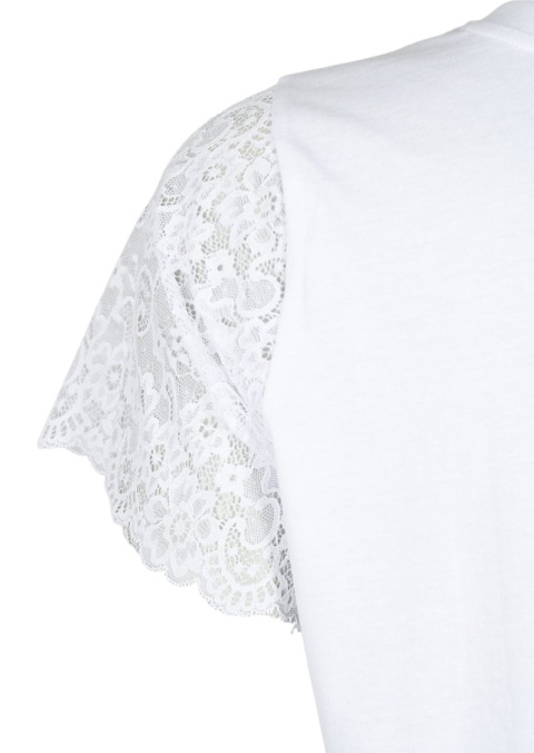 ZIZZI ELEGANCKA BIAŁA BLUZKA KORONKA BAWEŁNA 921B