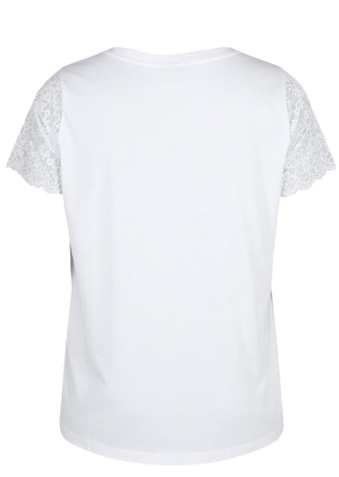 ZIZZI ELEGANCKA BIAŁA BLUZKA KORONKA BAWEŁNA 921B
