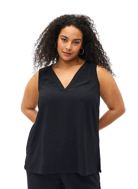 ZIZZI ELEGANCKA CZARNA BLUZKA TOP BEZ RĘKAWÓW 990C ZIZZI ELEGANCKA CZARNA BLUZKA TOP BEZ RĘKAWÓW 990C