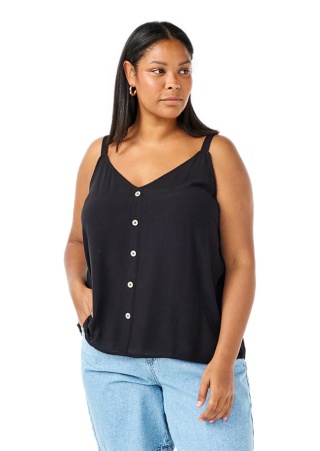 ZIZZI WYGODNY CZARNY TOP WISKOZA 014T