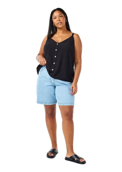 ZIZZI WYGODNY CZARNY TOP WISKOZA 014T