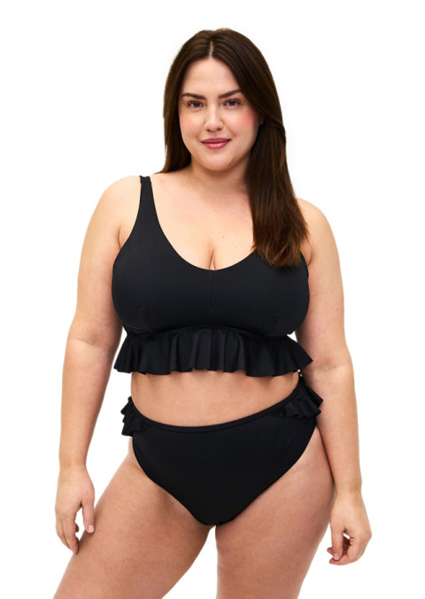 ZIZZI CZARNE MAJTKI KĄPIELOWE BIKINI FALBANKI 726Q ZIZZI CZARNE MAJTKI KĄPIELOWE BIKINI FALBANKI 726Q