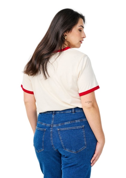 ZIZZI FANTASTYCZNY KREMOWY T-SHIRT NAPIS 505B ZIZZI FANTASTYCZNY KREMOWY T-SHIRT NAPIS 505B