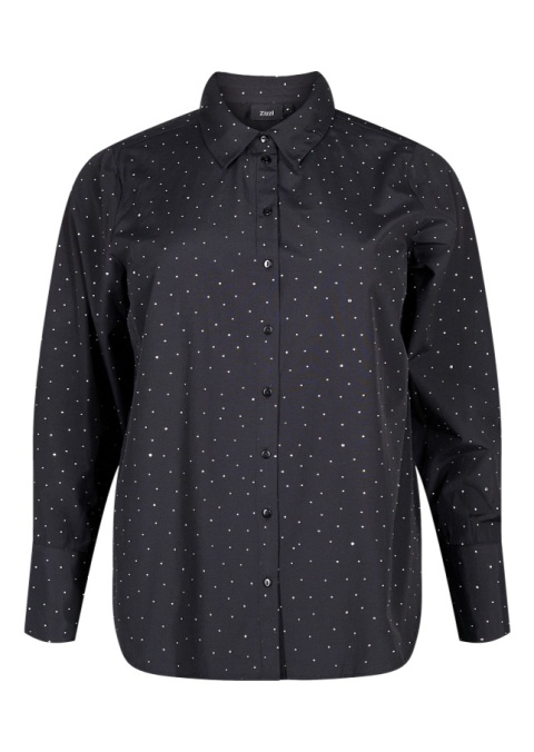 ZIZZI ELEGANCKA CZARNA KOSZULA DODATKI 264A ZIZZI ELEGANCKA CZARNA KOSZULA DODATKI 264A