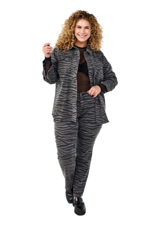 ZIZZI PROSTE SZARE JEANSY ZEBRA 076H N78