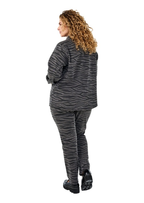 ZIZZI PROSTE SZARE JEANSY ZEBRA 076H N78