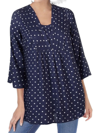 WOMAN WITHIN ELEGANCKA GRANATOWA BLUZKA TUNIKA WW77