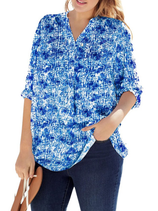 WOMAN WITHIN ELEGANCKA NIEBIESKA BLUZKA WW76