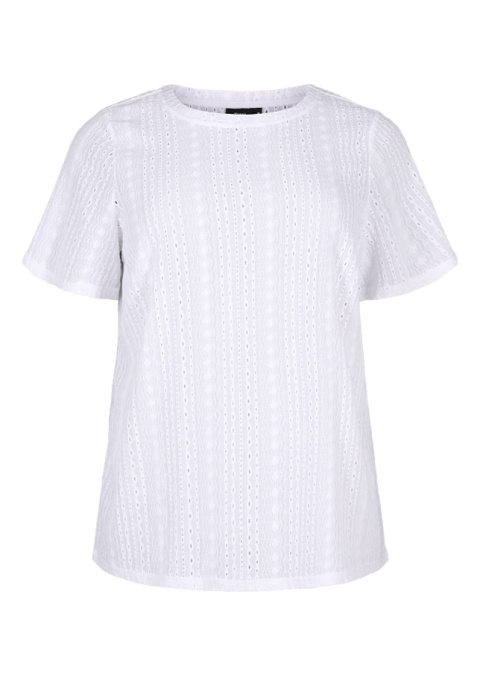 ZIZZI BIAŁA BLUZKA T-SHIRT AŻUR 985B ZIZZI BIAŁA BLUZKA T-SHIRT AŻUR 985B