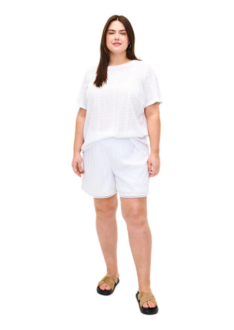 ZIZZI BIAŁA BLUZKA T-SHIRT AŻUR 985B ZIZZI BIAŁA BLUZKA T-SHIRT AŻUR 985B