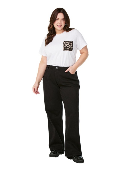ZIZZI KLASYCZNY BIAŁY T-SHIRT NADRUK 252J