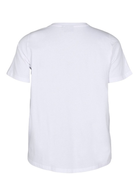 ZIZZI KLASYCZNY BIAŁY T-SHIRT NADRUK 252J
