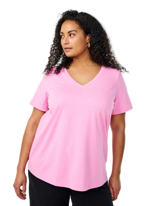ZIZZI KLASYCZNY WYGODNY RÓŻOWY T-SHIRT 002H