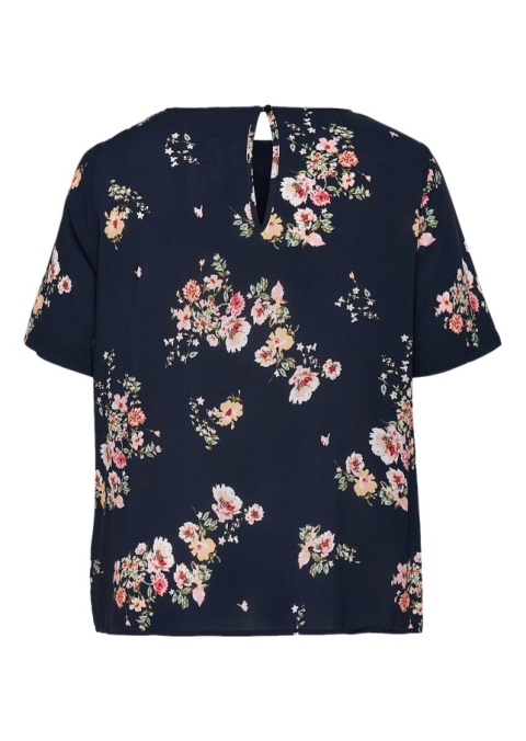 CARMAKOMA ŚLICZNA GRANATOWA BLUZKA KWIATY O513