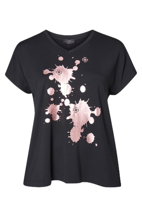 PONT NEUF CZARNY T-SHIRT BLUZKA NADRUK V216