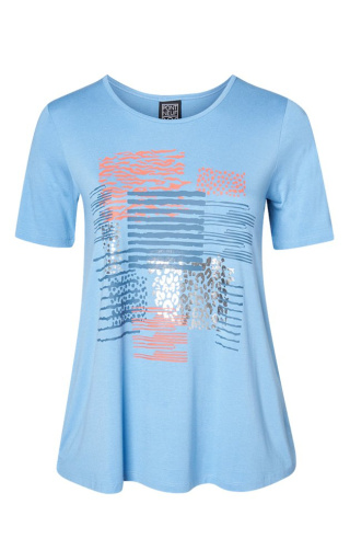 PONT NEUF NIEBIESKA KOSZULKA T-SHIRT NADRUK V272