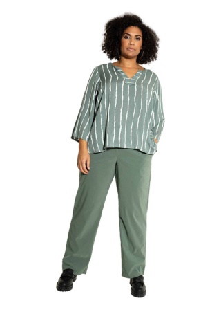 STUDIO ELEGANCKIE OLIWKOWE SPODNIE PROSTA NOGAWKA S864